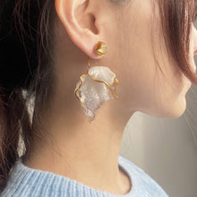 Load image into Gallery viewer, Small Mermaid Tail Earrings with Gold